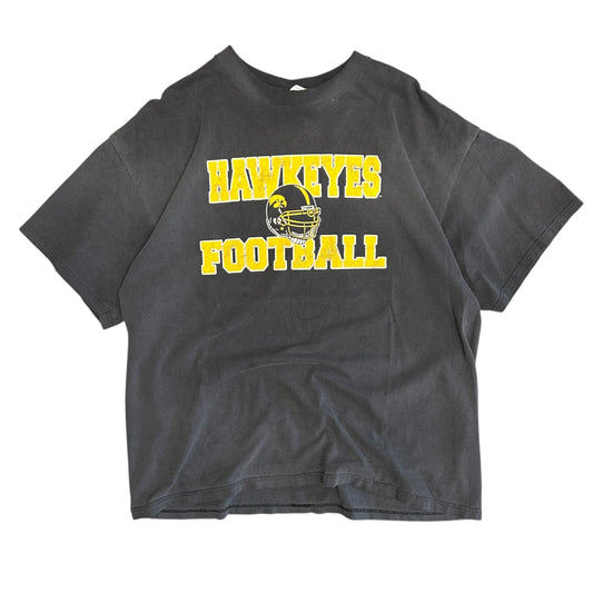 Vintage Hawkeyes Football Helmet & Spellout Tee