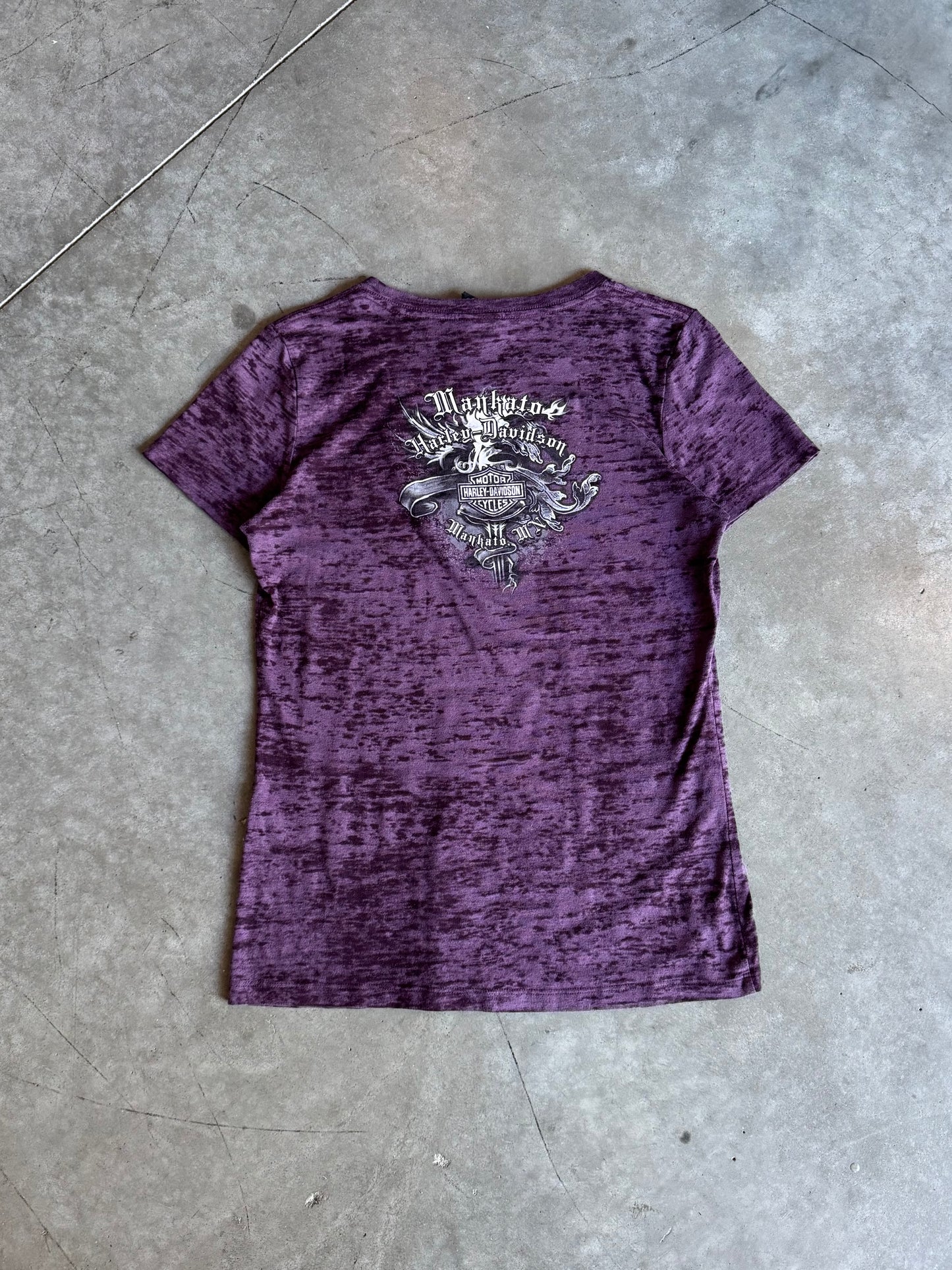 Women’s Harley Davidson Purple Acid Wash T Shirt