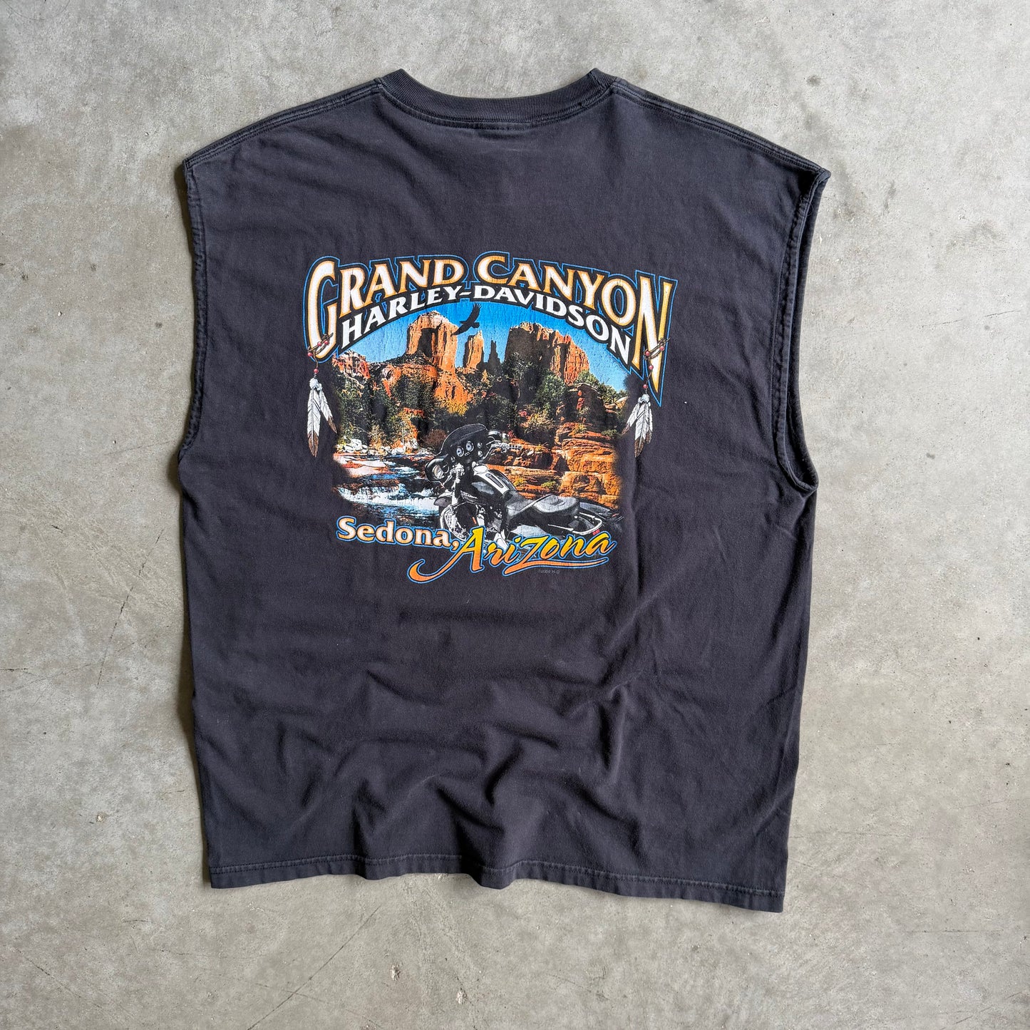 Y2K Harley Davidson Flaming Logo Sleeveless Tee