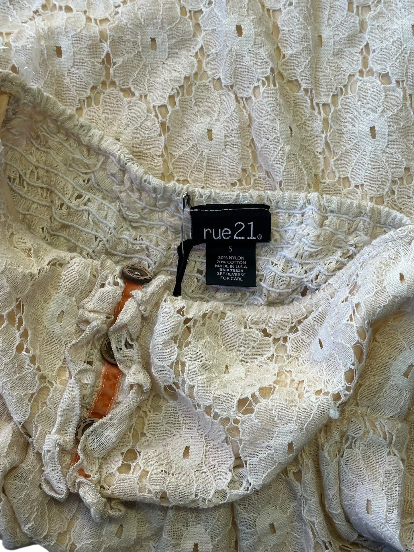 Women’s Y2K Rue21 White Lace Boho Strapless Camisole