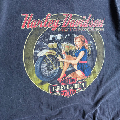 Vintage Harley Davidson WW2 Motorcycle & Planes Lady Tee
