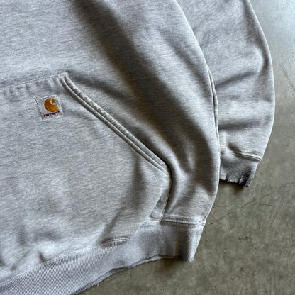 Y2K Carhartt Heather Grey Embroidered Logo Hoodie