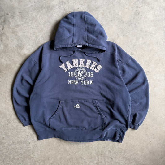 Y2K Adidas New York Yankees Pocket Logo Hoodie