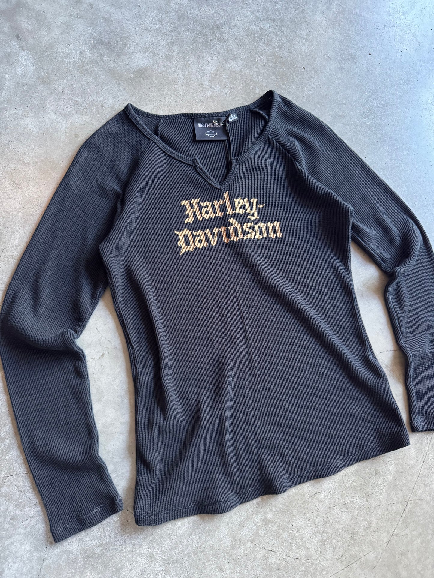 Women’s Harley Davidson Black Waffle Knit Spellout