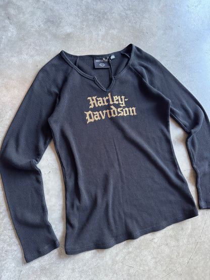 Women’s Harley Davidson Black Waffle Knit Spellout