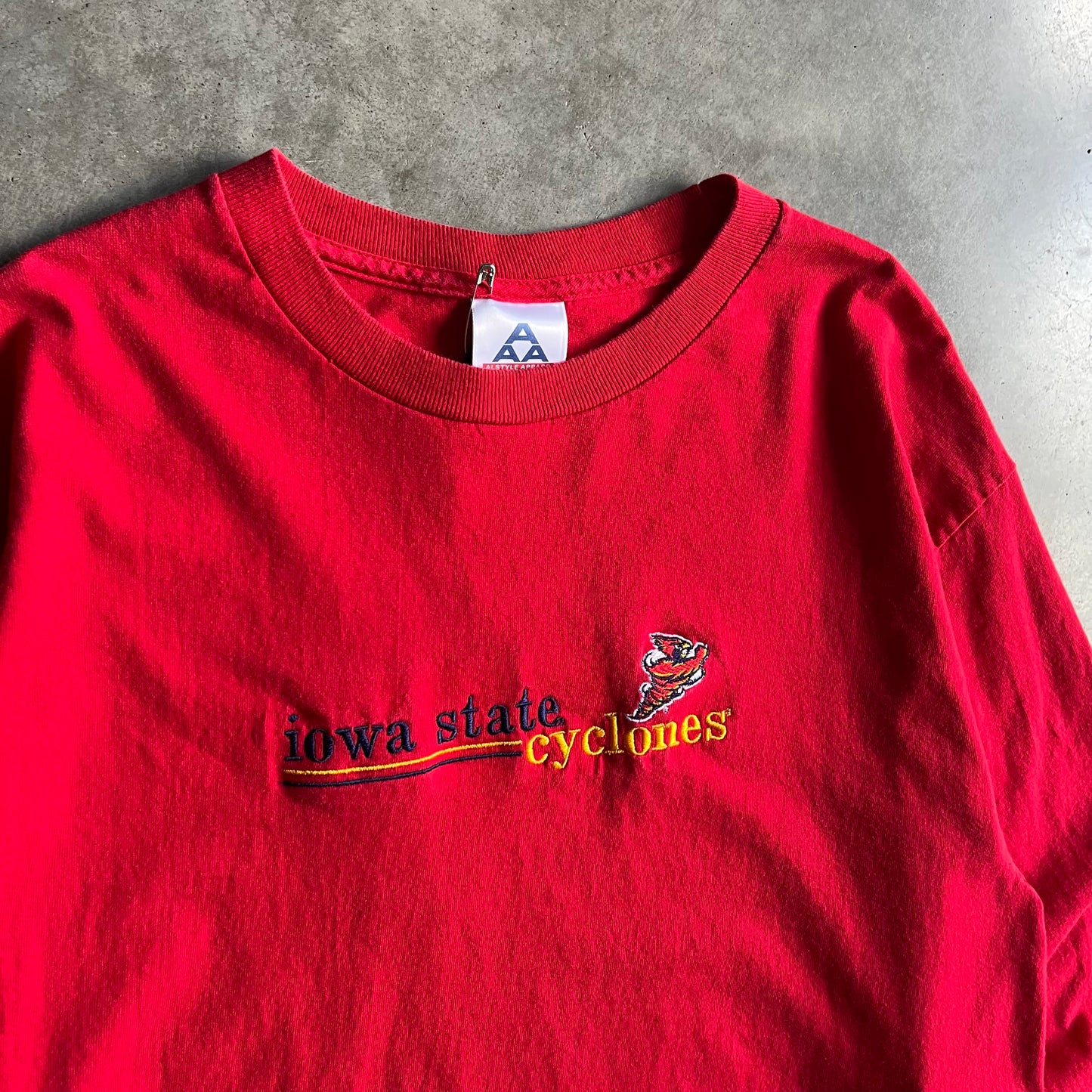 Y2K Iowa State Cyclones Embroidered Spell Out Red LS