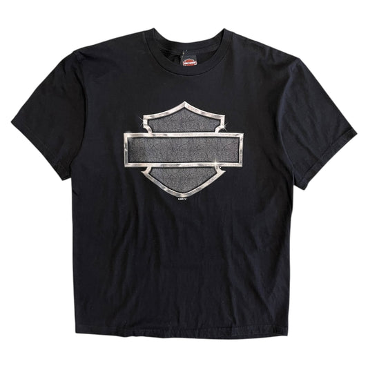 Y2K Harley Davidson Chrome Emblem T Shirt