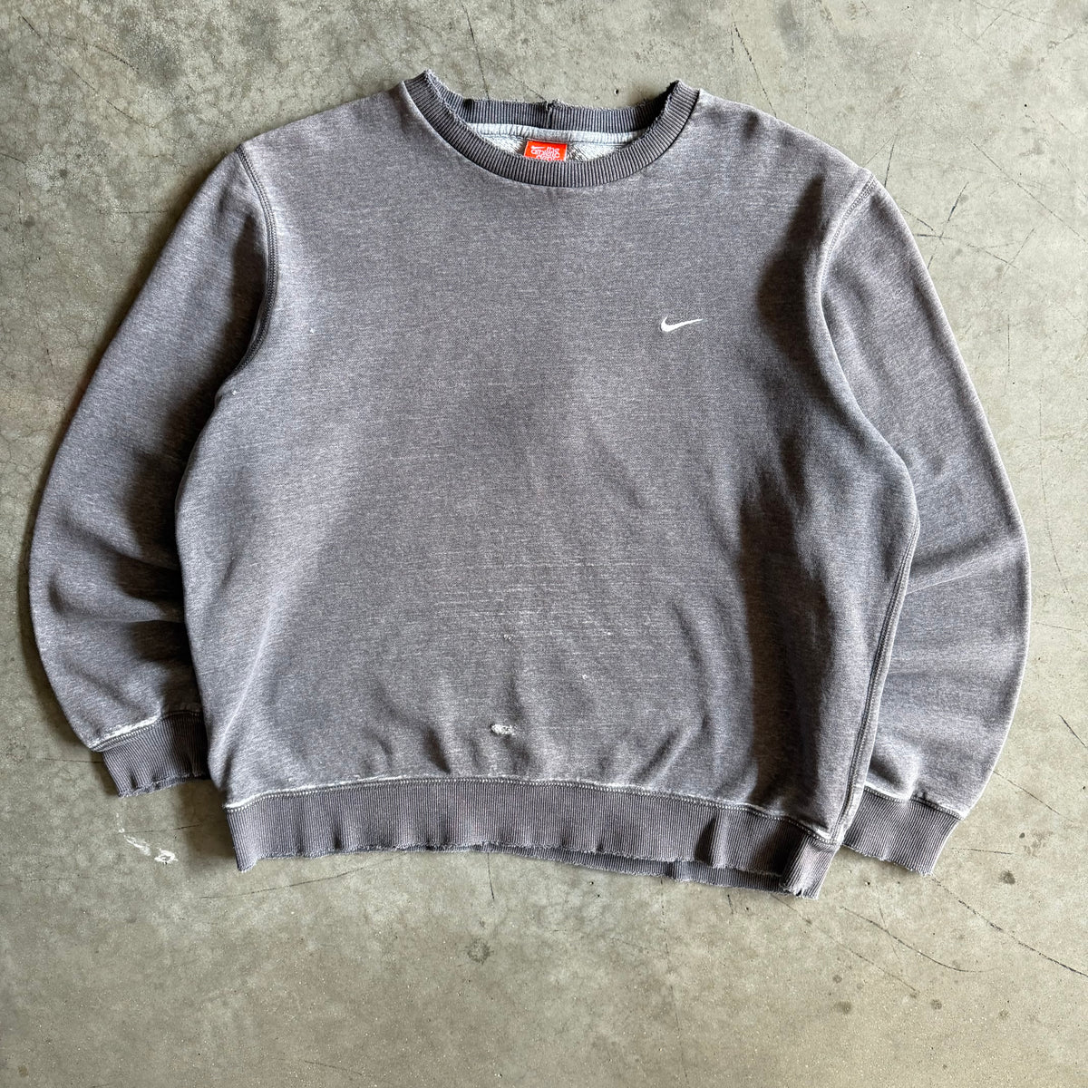 Vintage Nike Small Swoosh Embroidered Gray Sweatshirt
