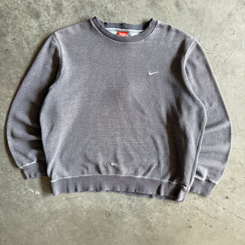 Vintage Nike Small Swoosh Embroidered Gray Sweatshirt