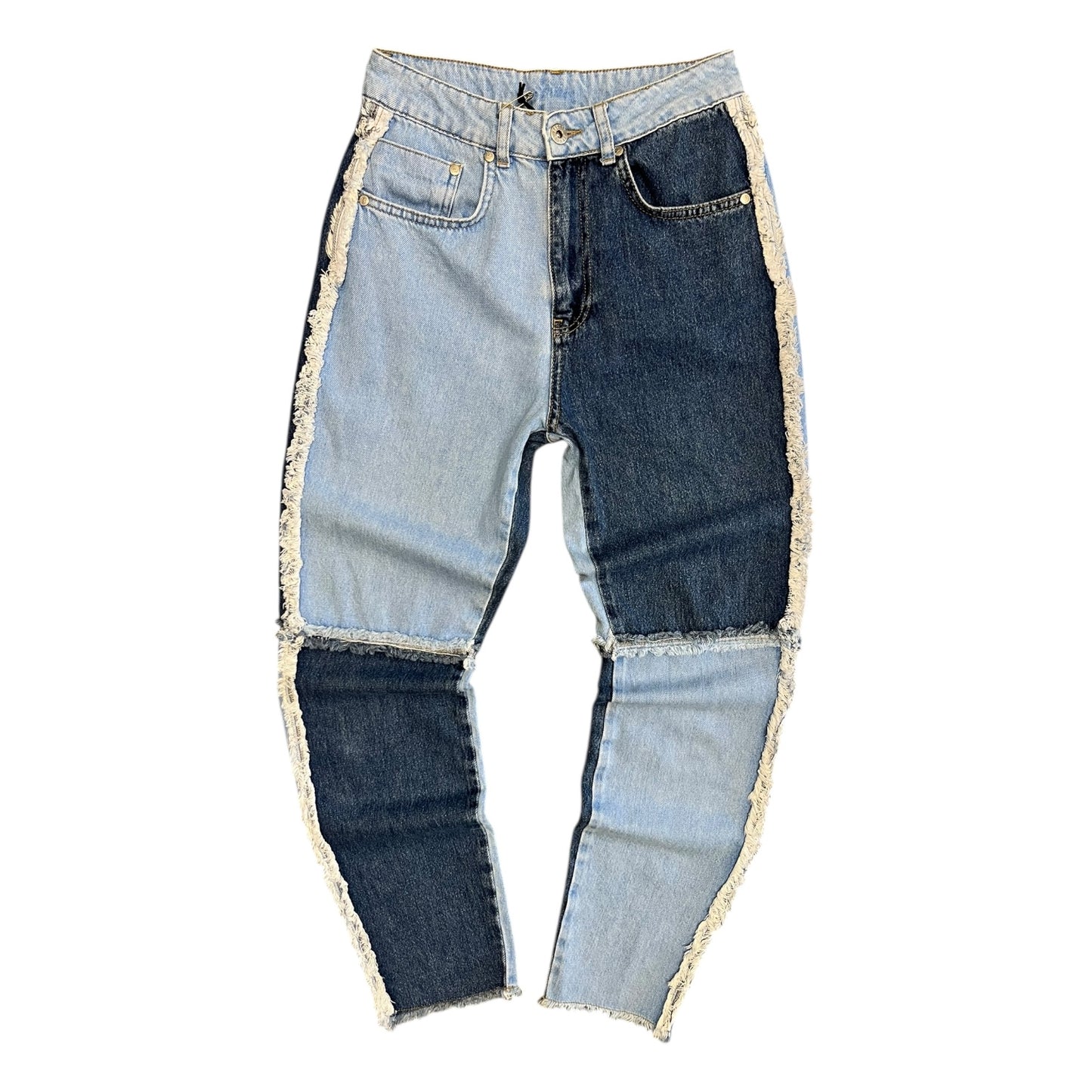 Women’s Ragged Patchwork Mom Jeans