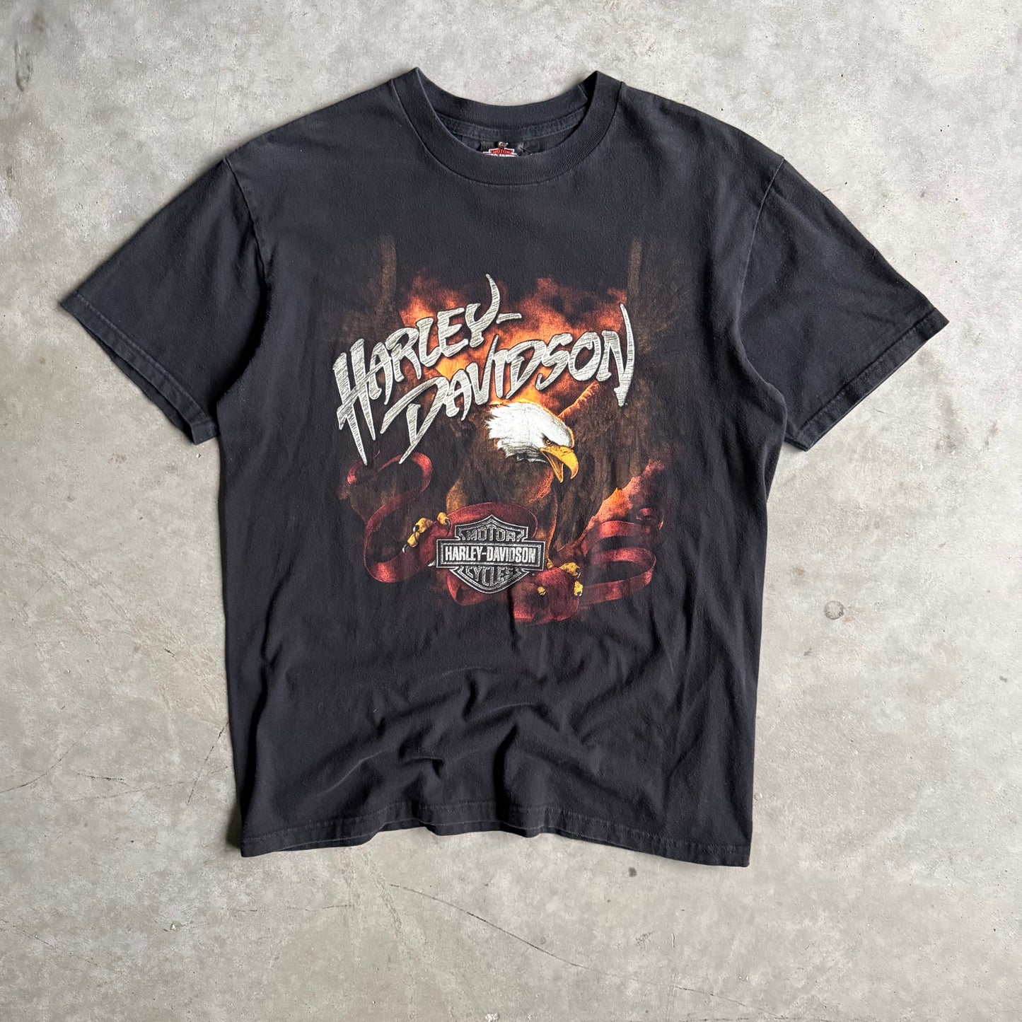 Y2K Harley Davidson Majestic Eagle & Ribbon Tee