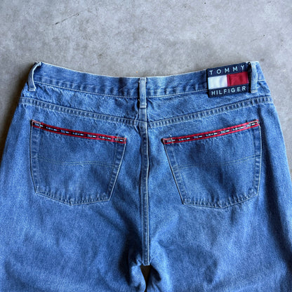 Y2K Tommy Hilfiger Baggy Logo Pocket Chopped Capris