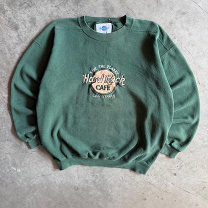 Y2K Hard Rock Cafe Las Vegas Location Green Sweatshirt