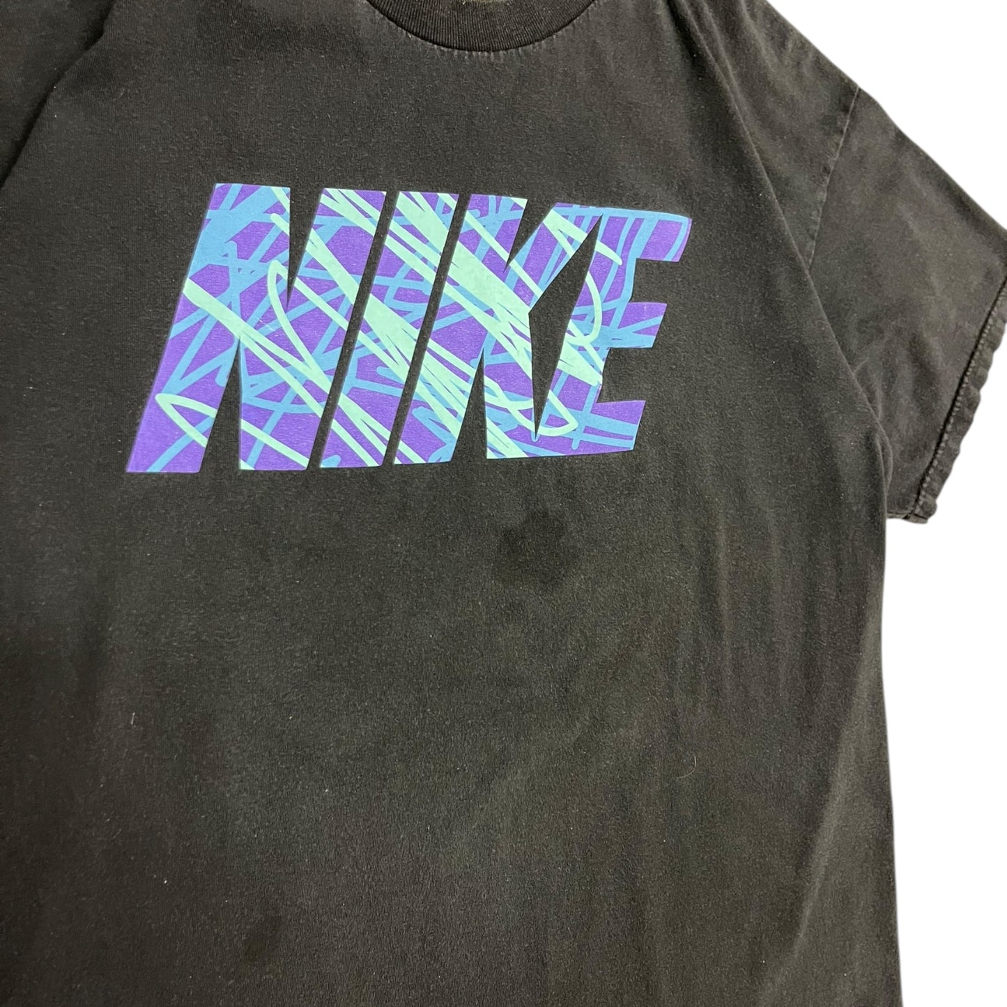 Y2K Nike Purple Line Spell Out Tee