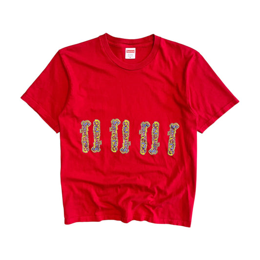Supreme Red Graffiti Logos Shirt