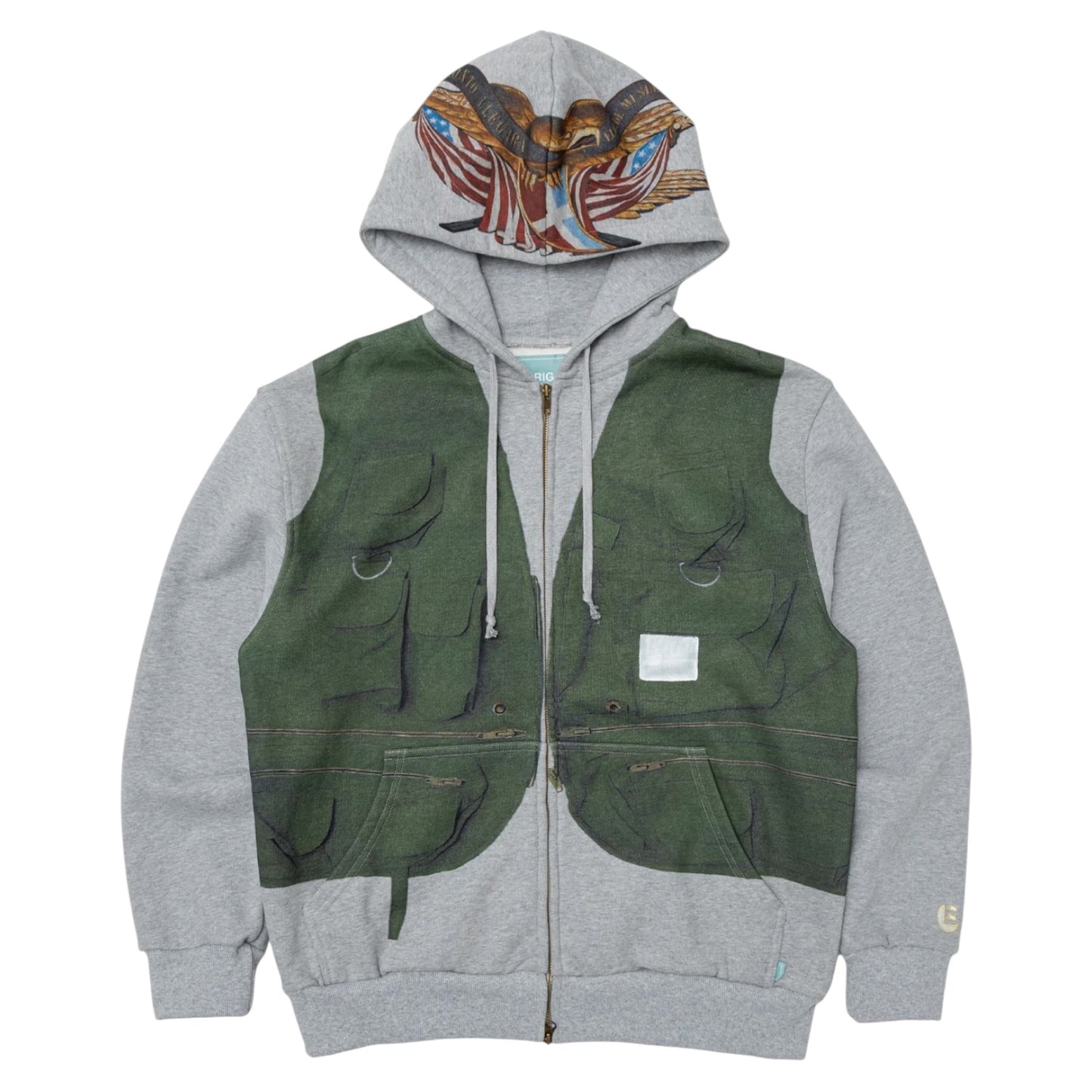 Brigade - Tromp-L'oeil Vest Zip Hoodie (Grey)