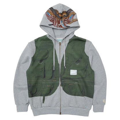 Brigade - Tromp-L'oeil Vest Zip Hoodie (Grey)