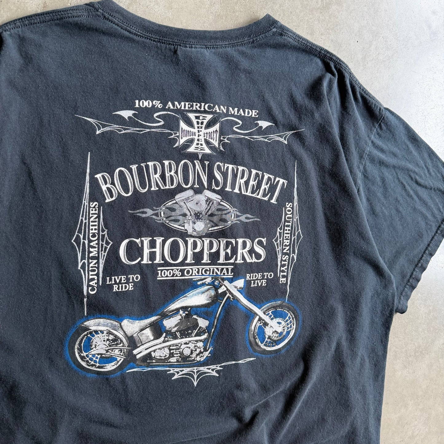 Y2K Bourbon Street Choppers Cajun Machines Tee