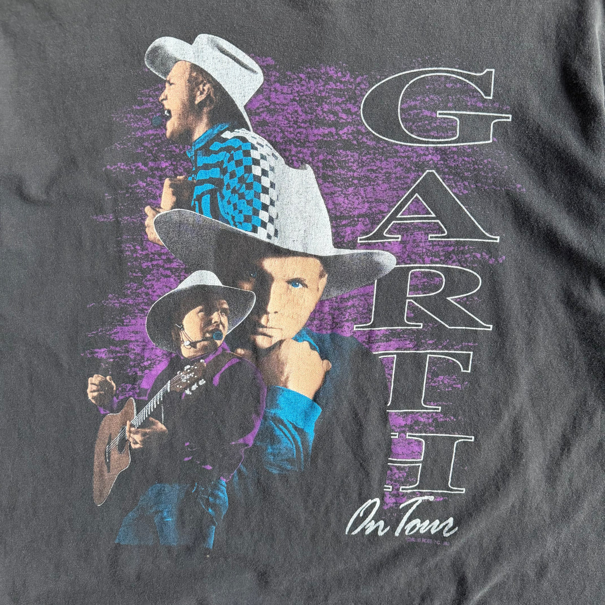 Vintage Garth Brooks On Tour 1992 Fader Country Music T Shirt