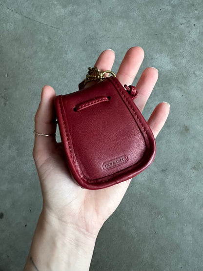 Authentic Coach Mini Day Pack Red Leather Key Chain Bag Charm