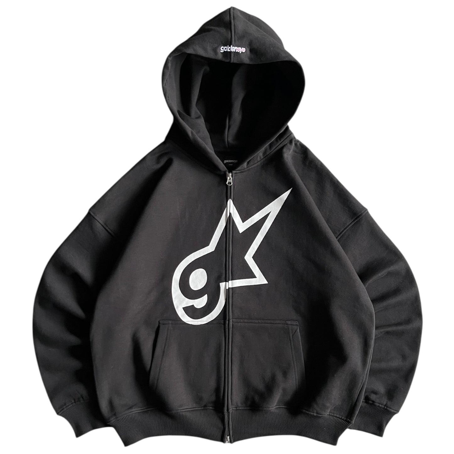 Goldeneye ‘GE Star’ Zip Up Hoodie (Black)