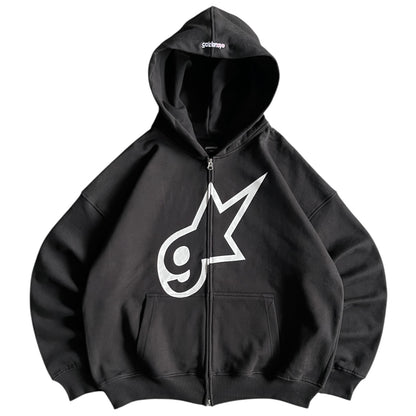 Goldeneye ‘GE Star’ Zip Up Hoodie (Black)