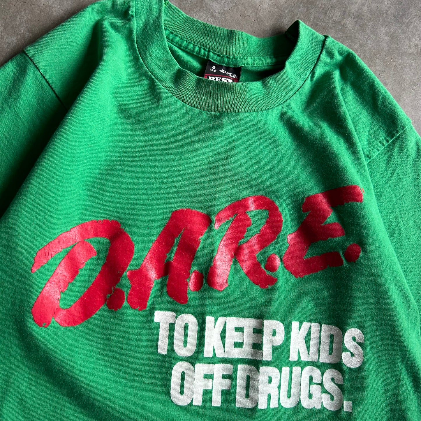 Vintage D.A.R.E. To Keep Kids Off Drugs Green Tee
