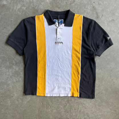 Vintage Reebok Iowa Hawkeyes Stripe Polo Shirt