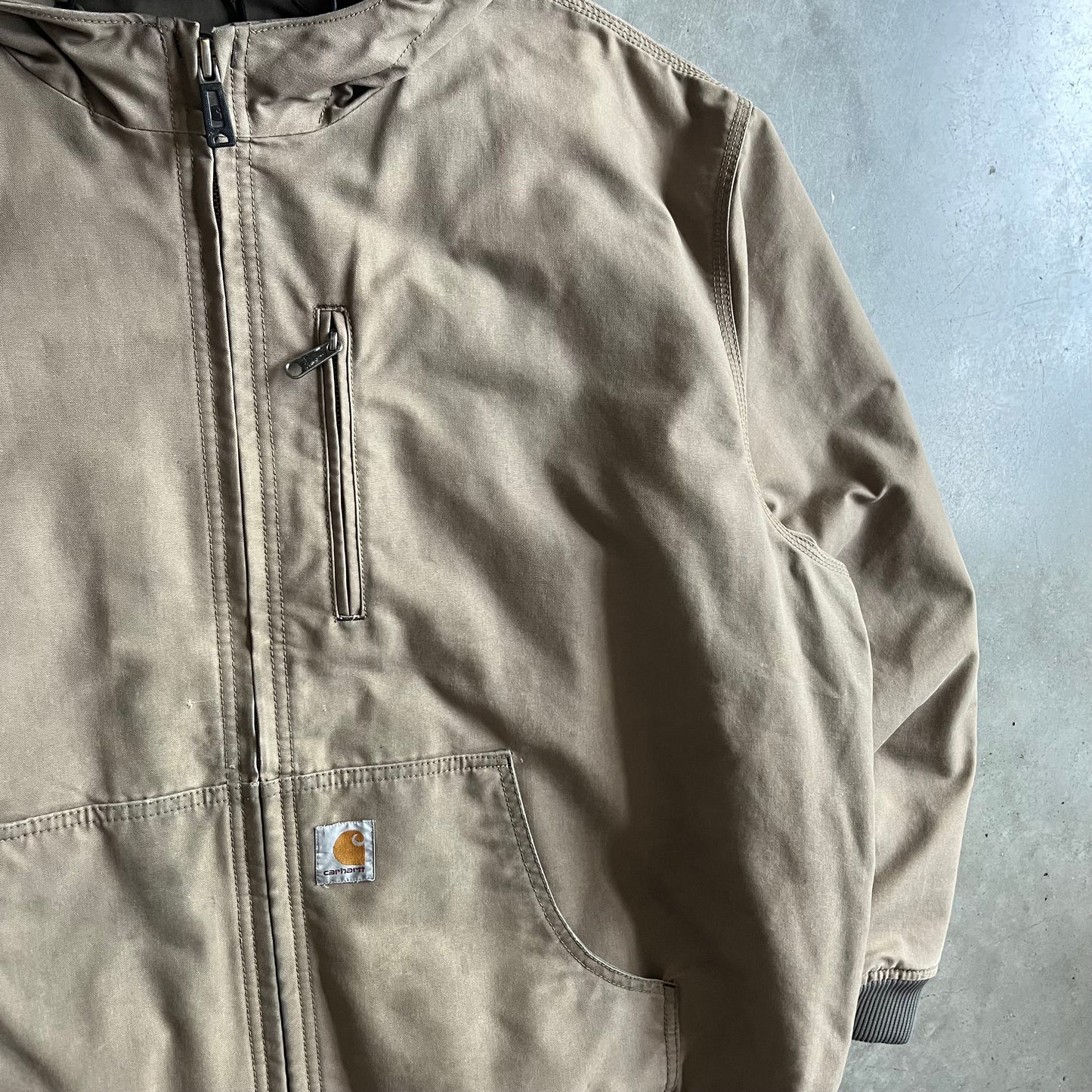 Vintage Carhartt Tan Adjustable Hood Insulated Jacket