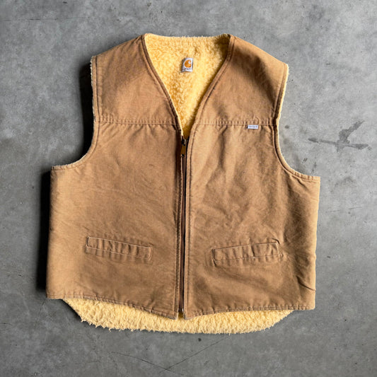 Vintage Carhartt ‘VS6’ Brown Sherpa Lined Duck Canvas Vest