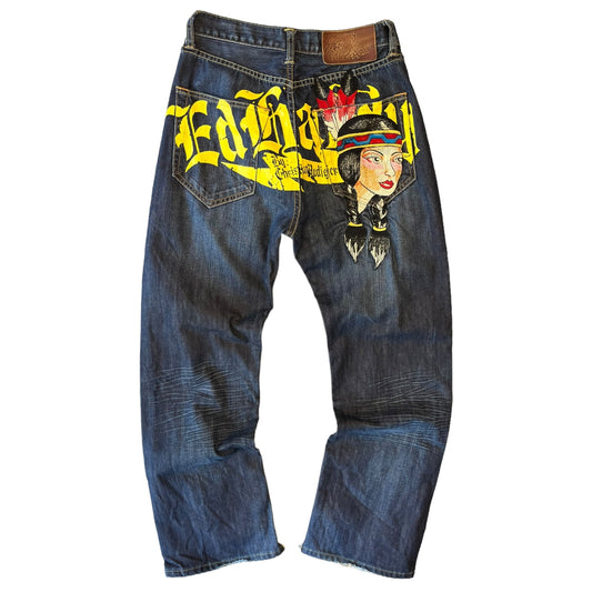 Vintage Ed Hardy Native American Jeans