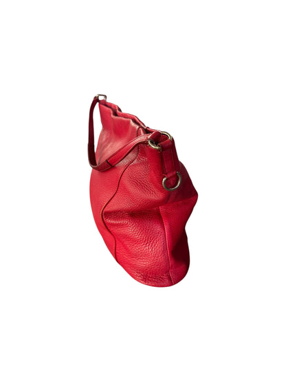 Coach Red Pebbled Leather Slouchy Shoulder Bag