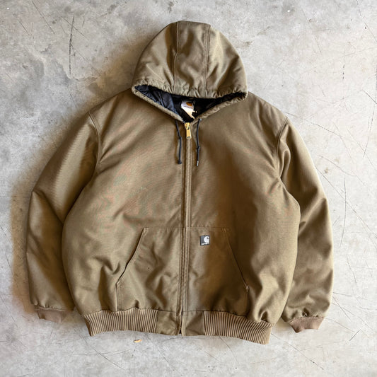 Carhartt Olive Green Black Patch Hooded Active Jacket