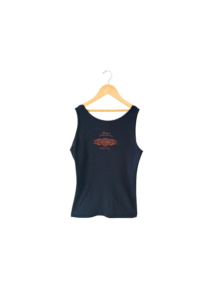 Women’s Harley Davidson Orange/Black Studded Tank