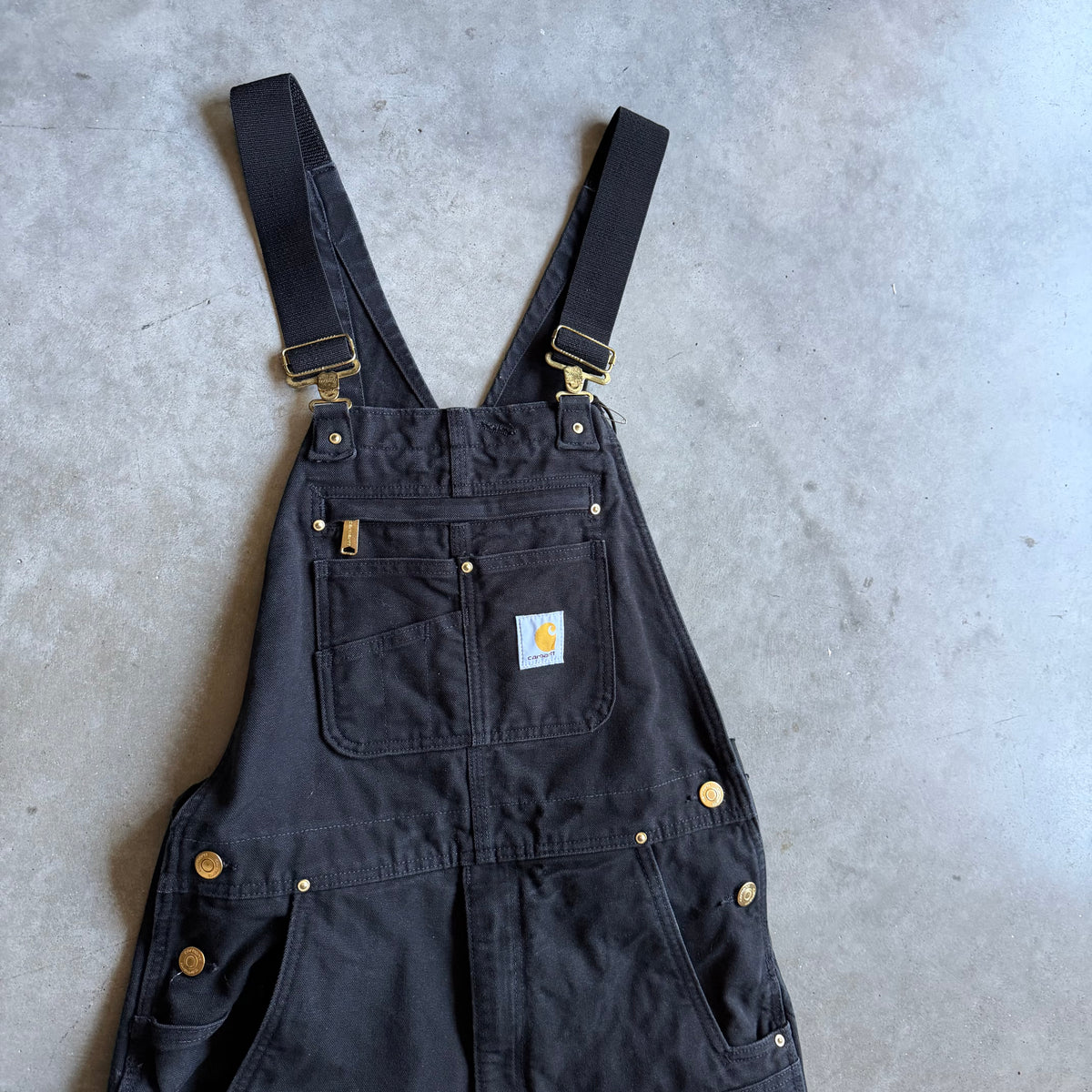 Carhartt R01 Relaxed Fit Duck Bib Overalls Black