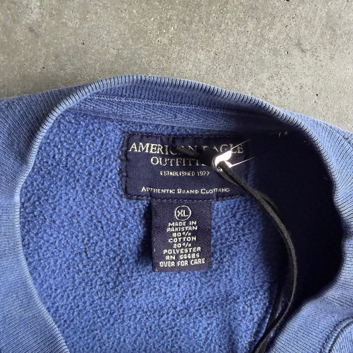 Y2K American Eagle Flock Print Crest Sweatshirt