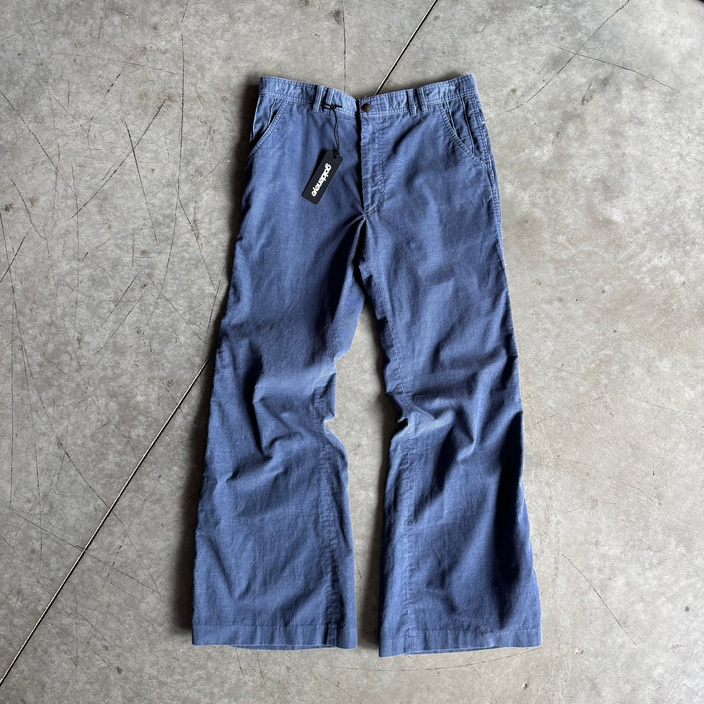 Women’s 70s Levi’s Panatela Dust Blue Corduroy Flare Pants