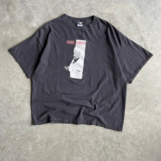 Y2K Homer Simpson Scarface Black Tee