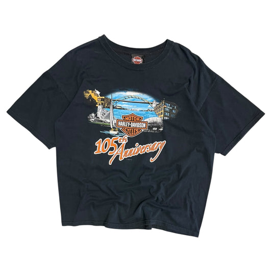 Y2K Harley Davidson 105 Anniversary Bridge Tee