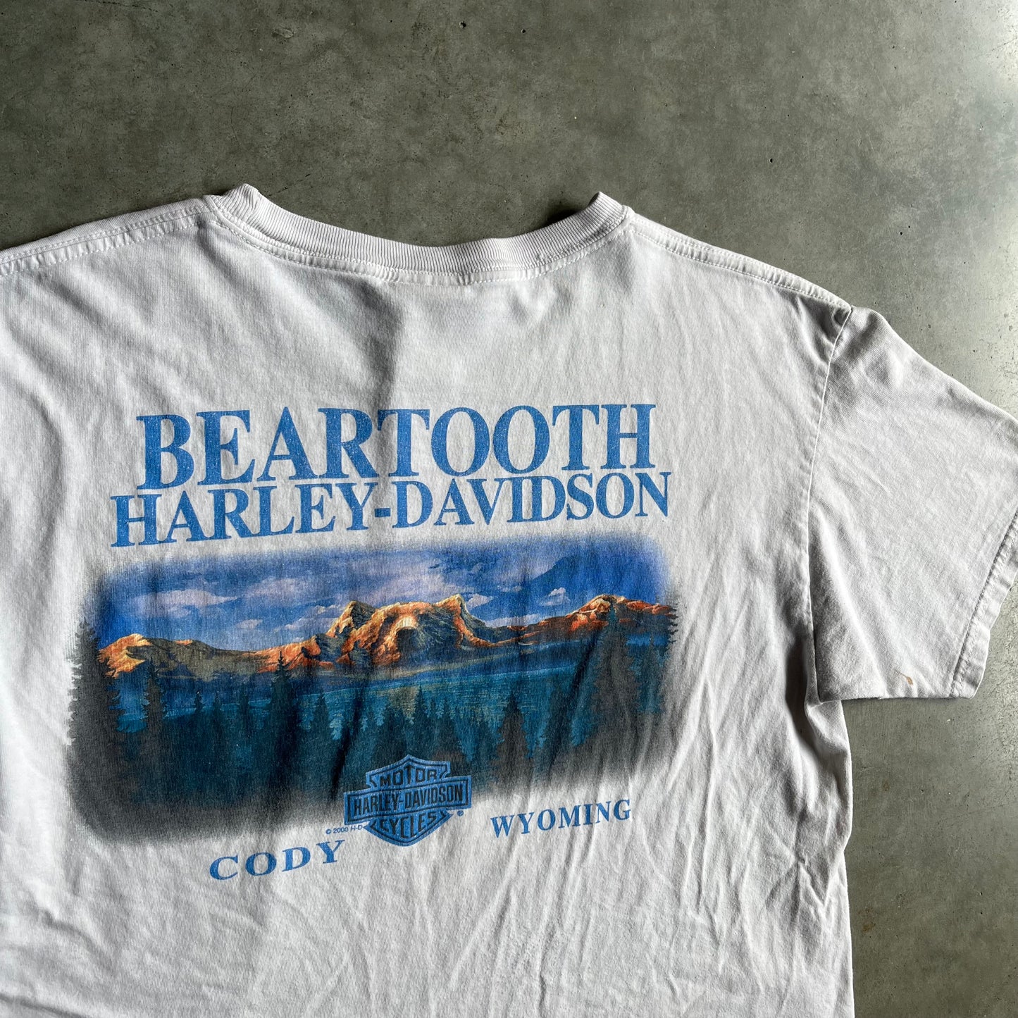 Y2K Beartooth Harley Davidson V-Twin White Tee