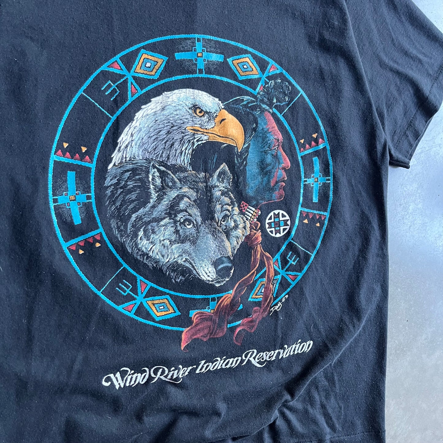 Y2K Native American Wolf & Eagle Reservation Tee