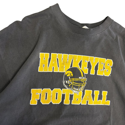 Vintage Hawkeyes Football Helmet & Spellout Tee
