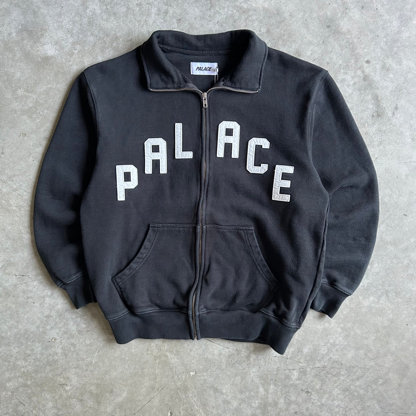 Palace Skateboards SS22 Alas Zip-Up Funnel Sweatshirt - Black