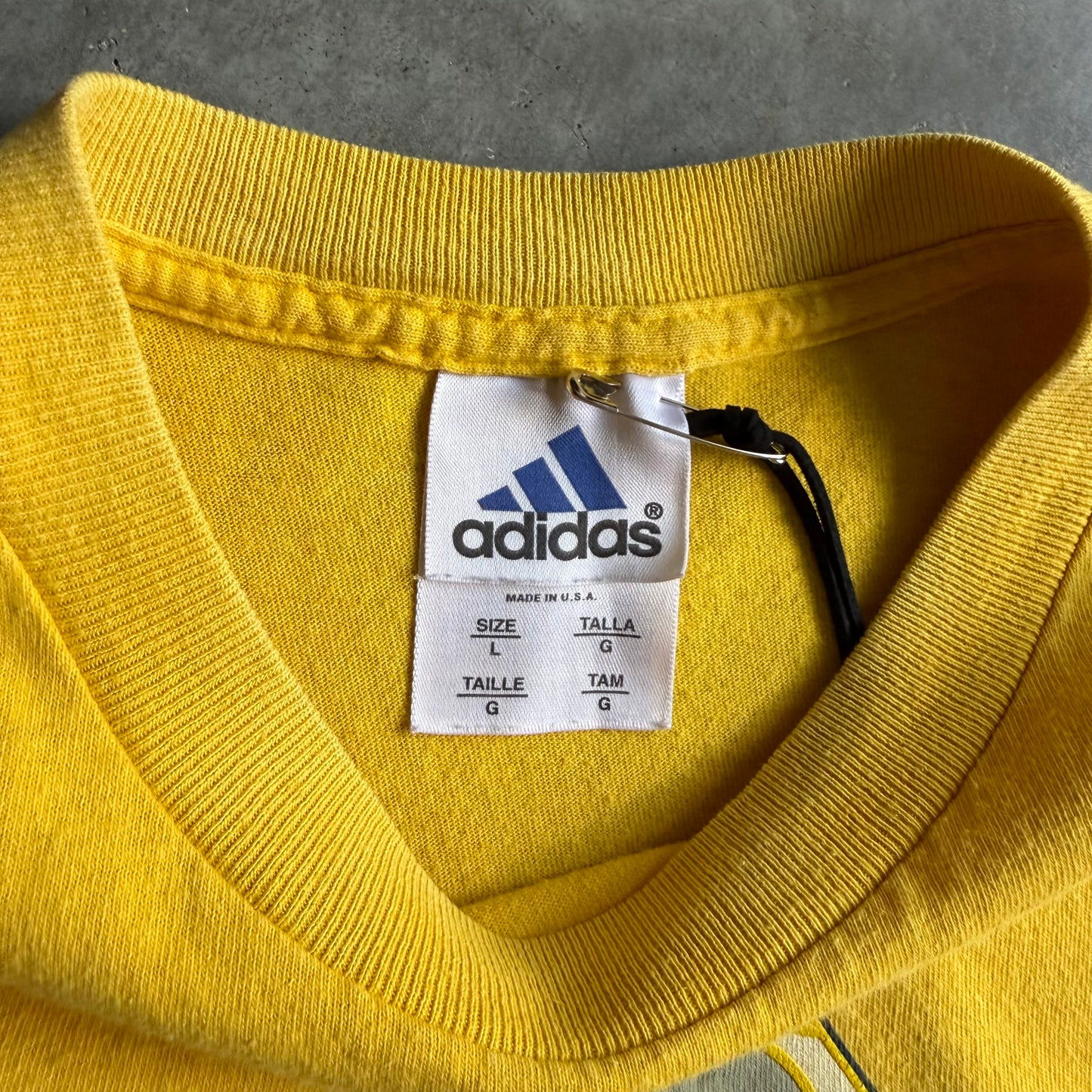 Y2K Adidas Yellow Basketball T Shirt