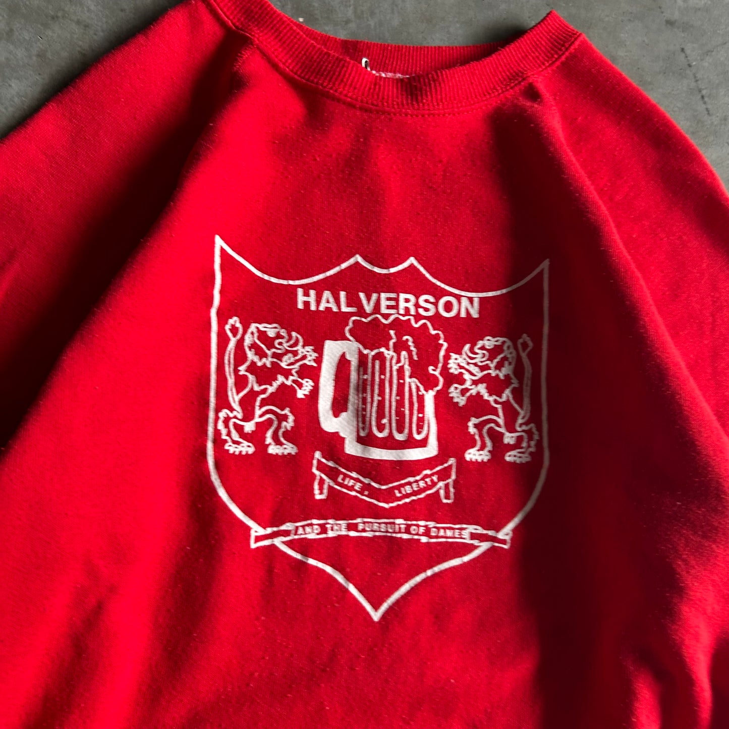 Vintage Halverson Mug Raglan Cut Crewneck Sweatshirt