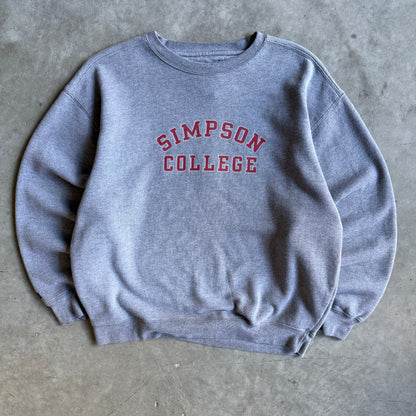 Y2K JanSport Simpson College Spell-Out Gray Sweatshirt
