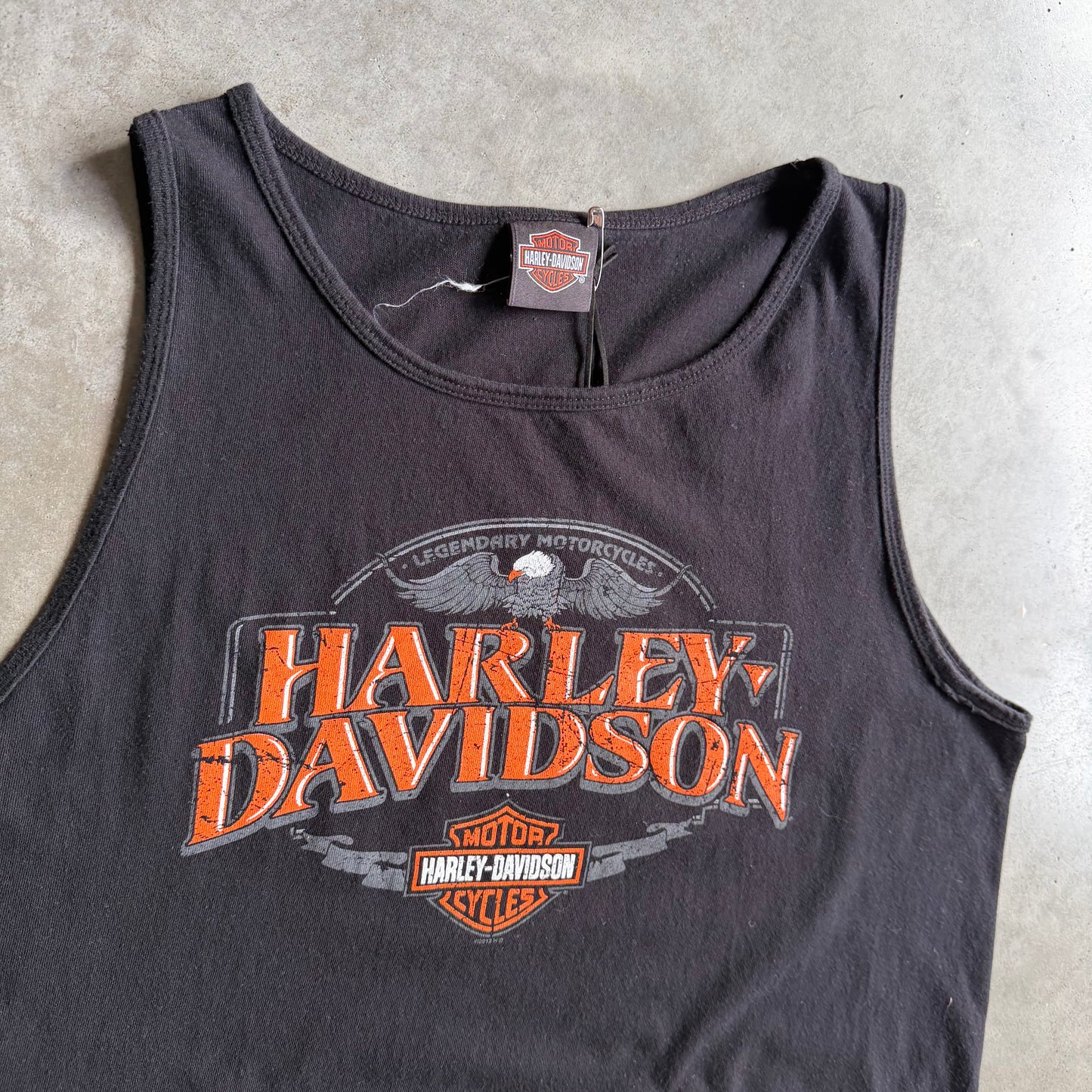 Y2K Harley Davidson Spell-Out Seal Sleeveless Tee