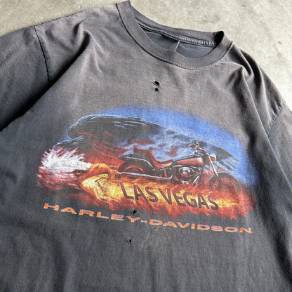 Vintage Harley Davidson Las Vegas Fader Flame Eagle T Shirt