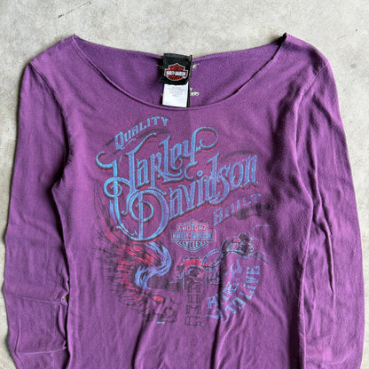Y2K Harley Davidson Bike & Wing Spell-Out Longsleeve