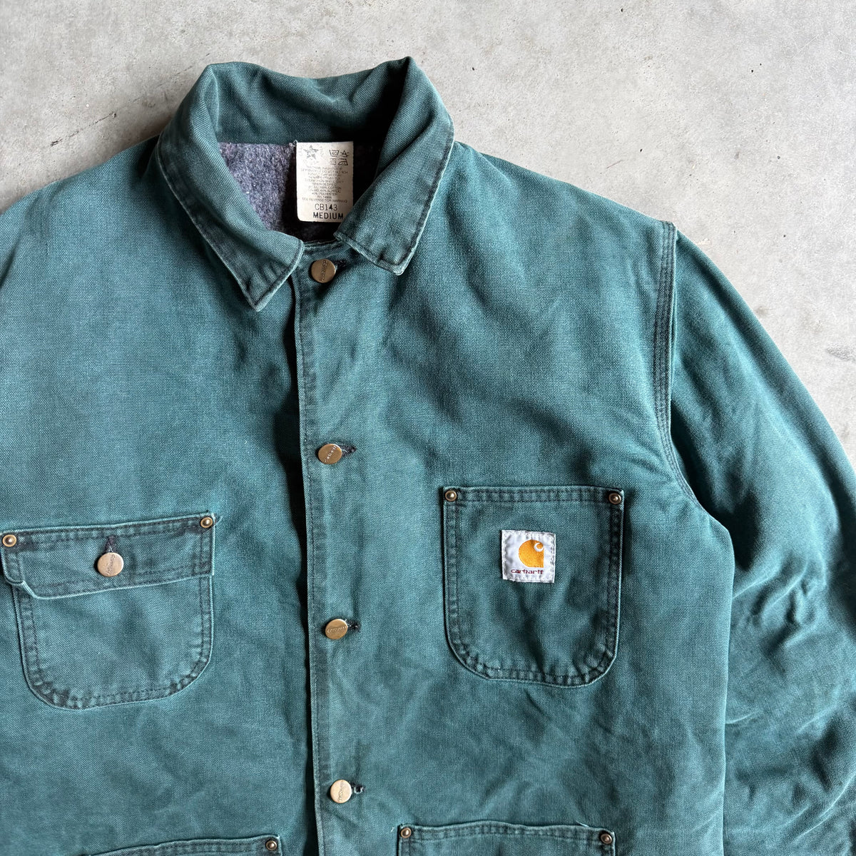 Vintage Carhartt ‘CB143’ Hunter Green Blanket Lined Chore Coat